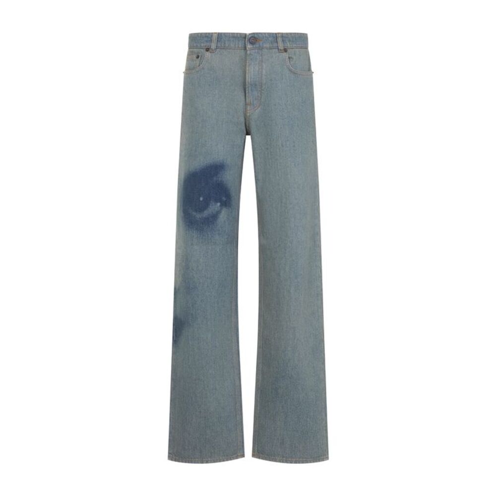 Jean Paul Gaultier Face Print Straingh Leg Denim Jeans Women